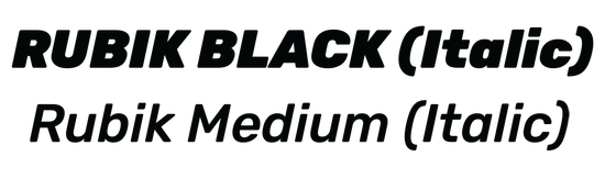 Debunkr brand typography: Rubik (italic)