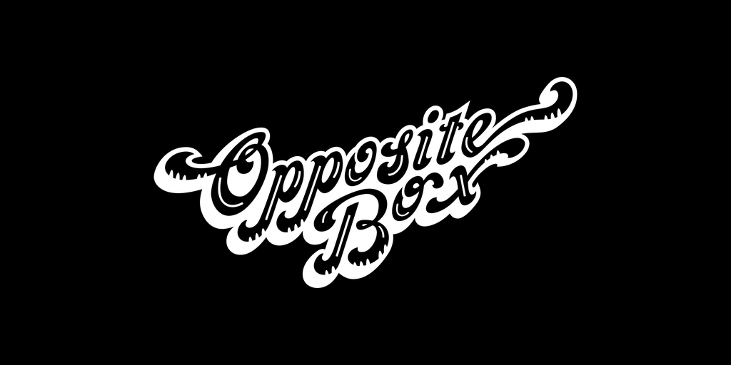 Opposite Box - full logo (black and white on black background)