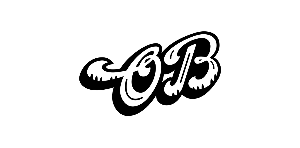 Opposite Box - initials logo (black and white on white background)