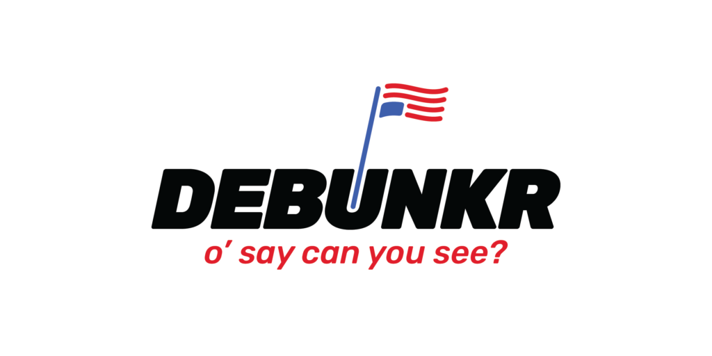 Debunkr primary logo on white background